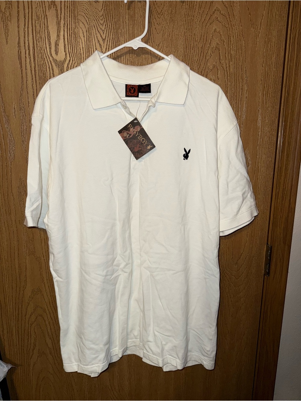 PLAYBOY White Polo Shirt with Black Bunny Logo